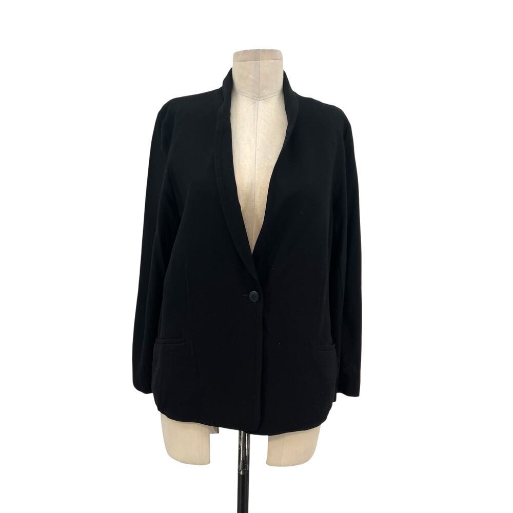 Eileen Fisher Crepe Viscose Stretch‎ Knit Single Button Blazer Size XL